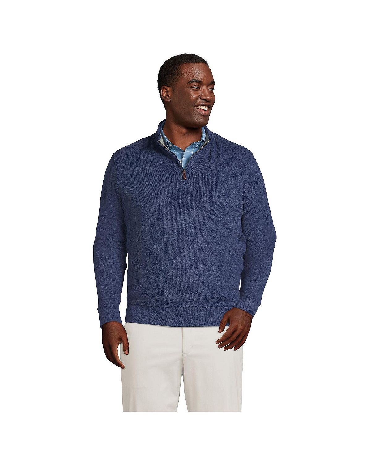 Мужской свитер с молнией на четверть в рубчик для больших и высоких размеров Bedford Lands' End
Мужской свитер с молнией на четверть в рубчик для больших и высоких размеров Bedford Lands' End