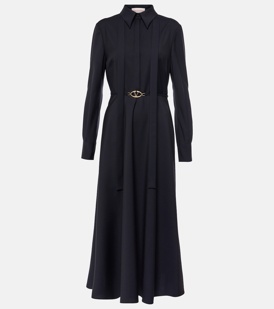 Платье миди из смесовой шерсти с поясом и логотипом Valentino, темно-синий
Платье миди из смесовой шерсти с поясом и логотипом Valentino, темно-синий