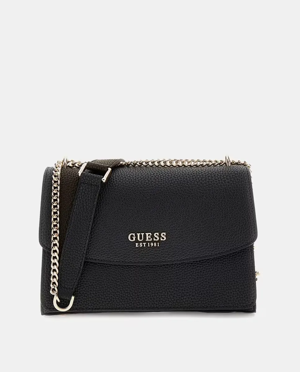 Сумка-бандо с магнитной застежкой и металлической ручкой Guess, черный
Сумка-бандо с магнитной застежкой и металлической ручкой Guess, черный