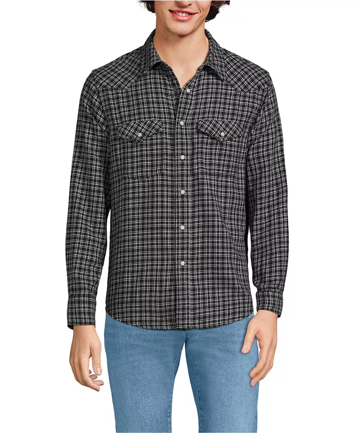 Мужская рубашка в стиле вестерн Lands' End, черный
Мужская рубашка в стиле вестерн Lands' End, черный