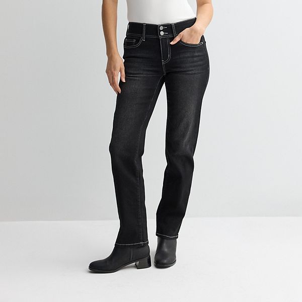 Женские джинсы прямого кроя с эффектом контроля живота Apt. 9, Black Wash
Женские джинсы прямого кроя с эффектом контроля живота Apt. 9, Black Wash