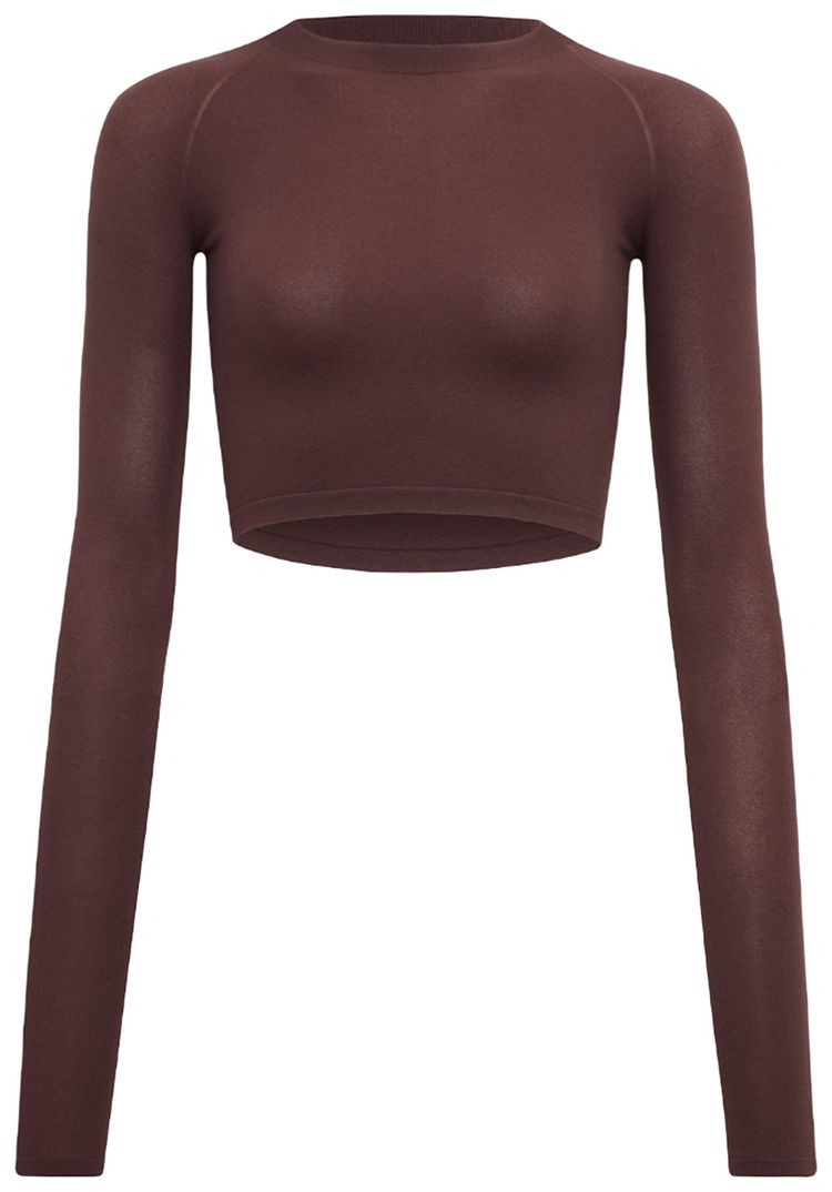 Укороченный топ Alaïa с длинными рукавами, коричневый
Укороченный топ Alaïa с длинными рукавами, коричневый