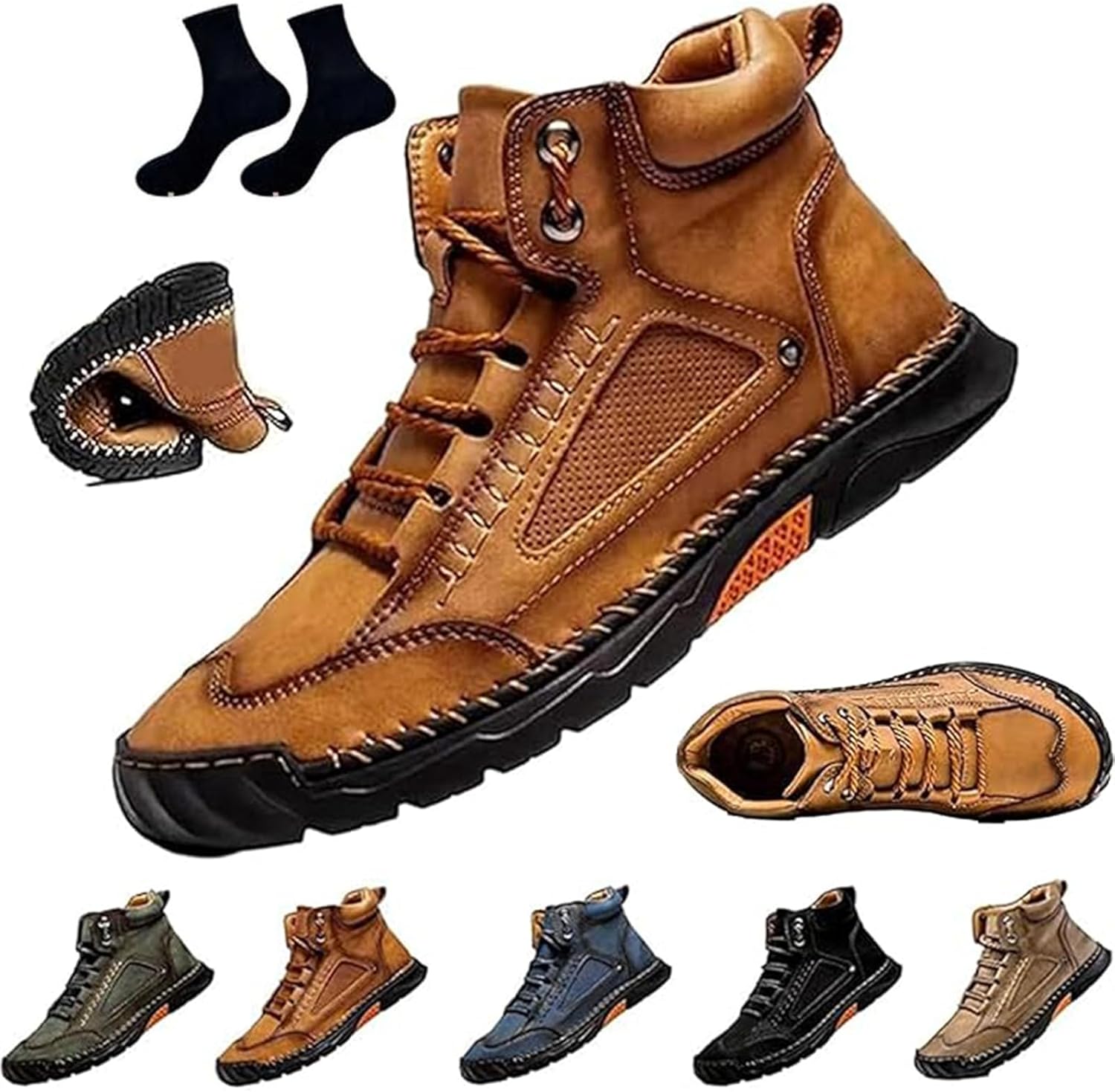 Мужские удобные кожаные ботинки GHTRHSB ручной работы - водонепроницаемые, с поддержкой свода стопы, снятием давления, просторным носком, для активного отдыха на открытом воздухе, противоскользящие походные и ботинки, коричневый
Мужские удобные кожаные ботинки GHTRHSB ручной работы - водонепроницаемые, с поддержкой свода стопы, снятием давления, просторным носком, для активного отдыха на открытом воздухе, противоскользящие походные и ботинки, коричневый