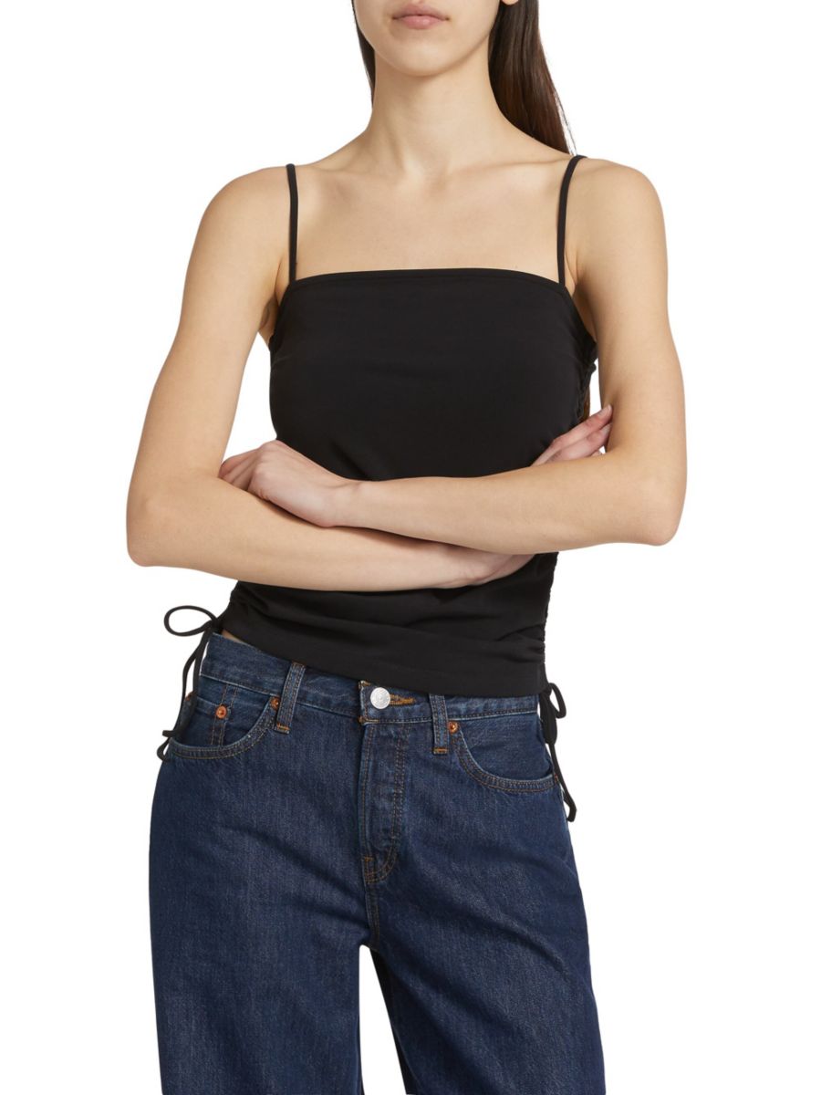 Майка из хлопковой смеси с завязками и сборками Re/done, черный
Майка из хлопковой смеси с завязками и сборками Re/done, черный