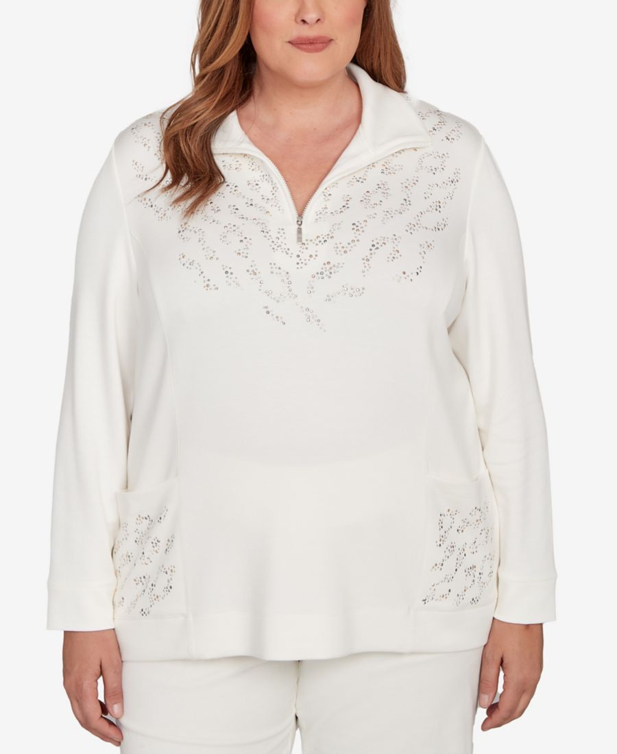 Вязаный топ Vienna большого размера с металлизированным стразами и анималистическим принтом Alfred Dunner, Vanilla
Вязаный топ Vienna большого размера с металлизированным стразами и анималистическим принтом Alfred Dunner, Vanilla