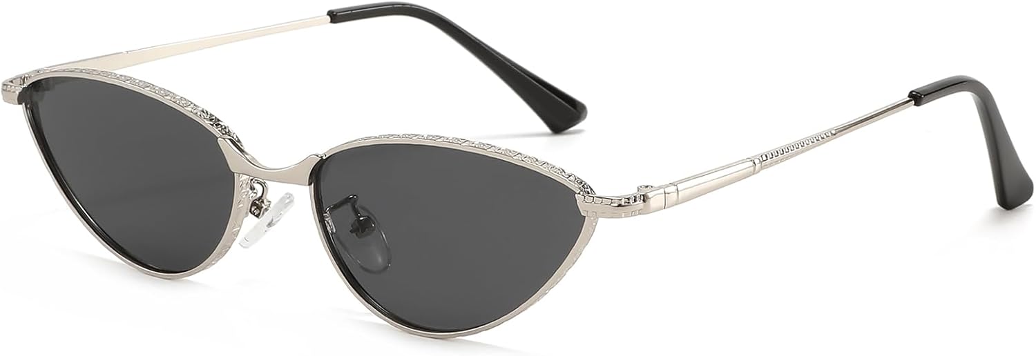 Солнцезащитные очки LJCZKA в стиле ретро, овальные, для женщин, 90-е годы, маленькие овальные очки «кошачий глаз», модные винтажные очки в стиле 2000-х, узкие, с защитой от УФ-излучения UV400, Silver Black
Солнцезащитные очки LJCZKA в стиле ретро, овальные, для женщин, 90-е годы, маленькие овальные очки «кошачий глаз», модные винтажные очки в стиле 2000-х, узкие, с защитой от УФ-излучения UV400, Silver Black