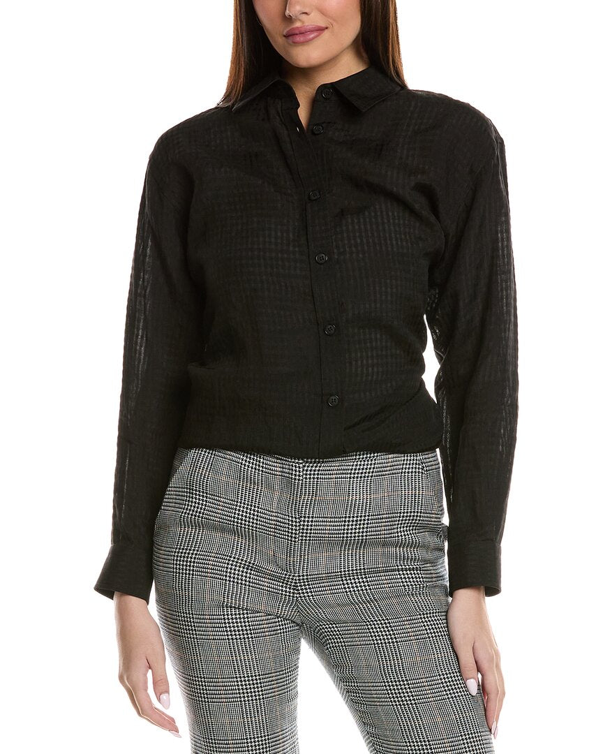 Lafayette 148 New York Бойфренд Свободная рубашка из льняной смеси, черный
Lafayette 148 New York Бойфренд Свободная рубашка из льняной смеси, черный