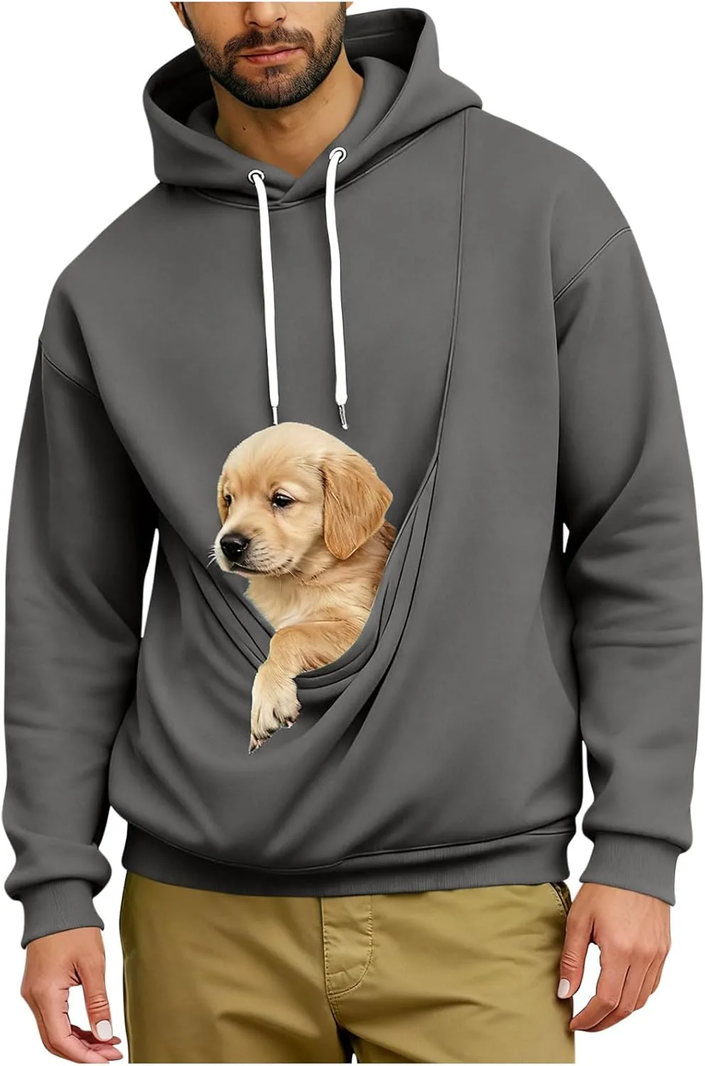 Толстовка с капюшоном для мужчин с карманом для питомца
Толстовка с капюшоном для мужчин с карманом для питомца