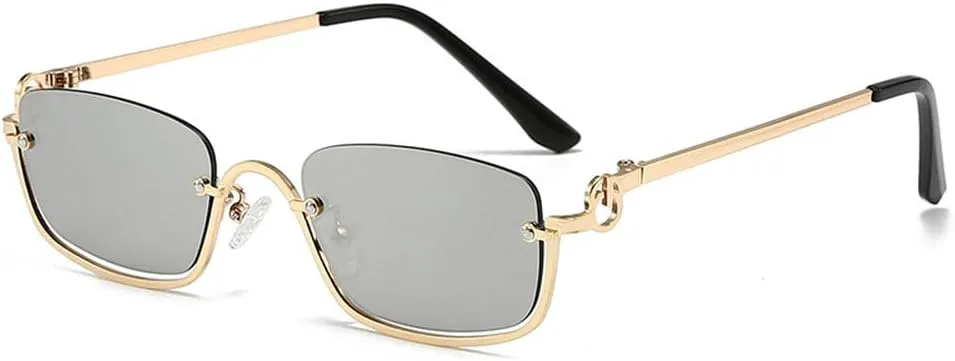 Модные женские солнцезащитные очки маленького размера, металлические полуободковые солнцезащитные очки, винтажные черные и розовые оттенки HYYZZC, Silver
Модные женские солнцезащитные очки маленького размера, металлические полуободковые солнцезащитные очки, винтажные черные и розовые оттенки HYYZZC, Silver