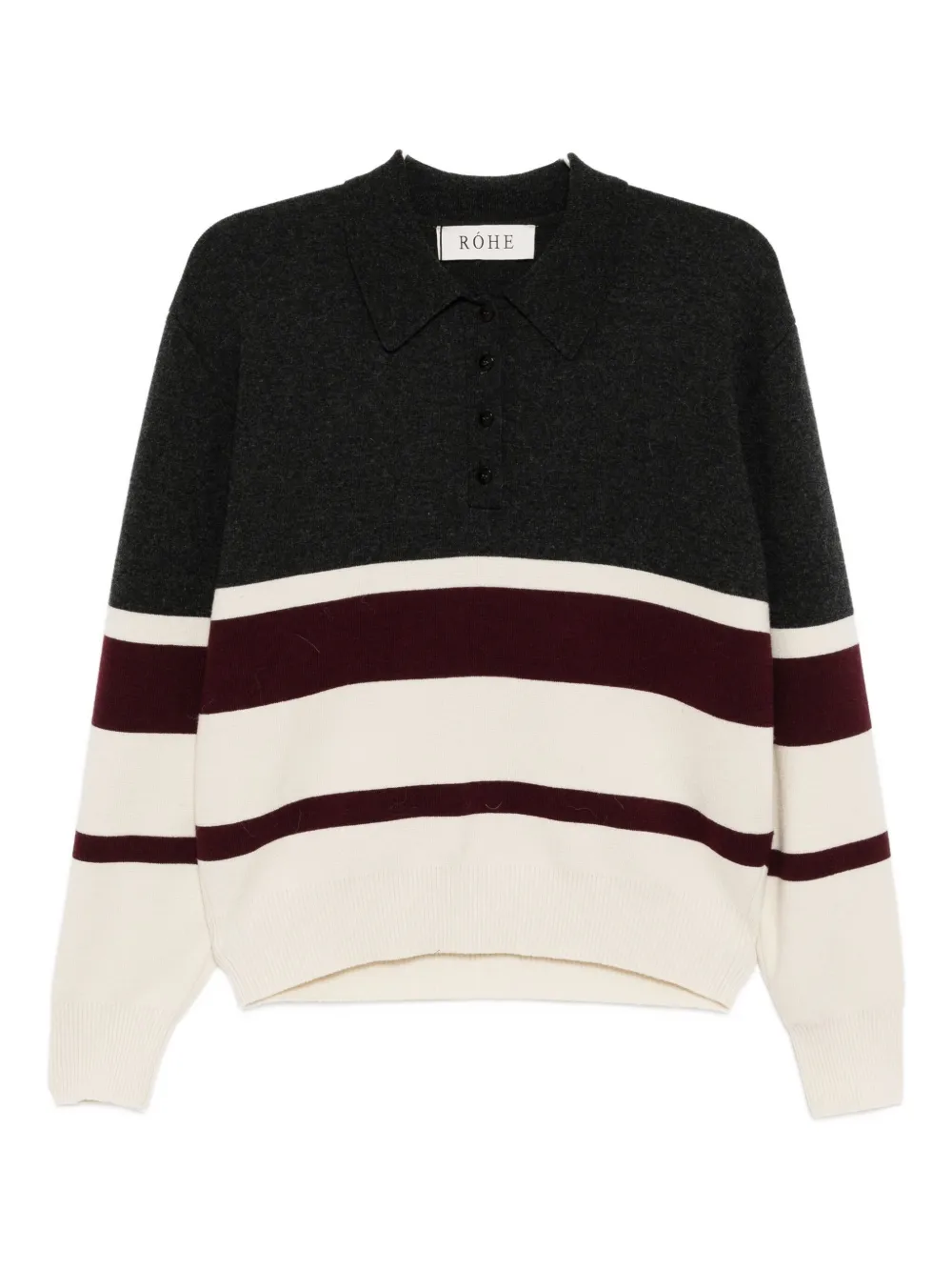 Рубашка поло в полоску Róhe, серый
Рубашка поло в полоску Róhe, серый