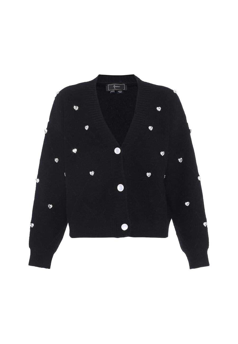 Вязаный кардиган faina Knit Cardigan, черный
Вязаный кардиган faina Knit Cardigan, черный