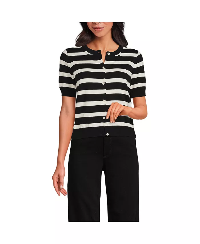 Женское платье-кардиган с короткими рукавами из тонкого джерси Lands' End, черный
Женское платье-кардиган с короткими рукавами из тонкого джерси Lands' End, черный