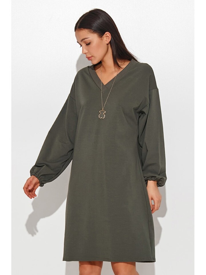 Длинное платье numinou Knielange er (Midi), хаки 
Длинное платье numinou Knielange er (Midi), хаки