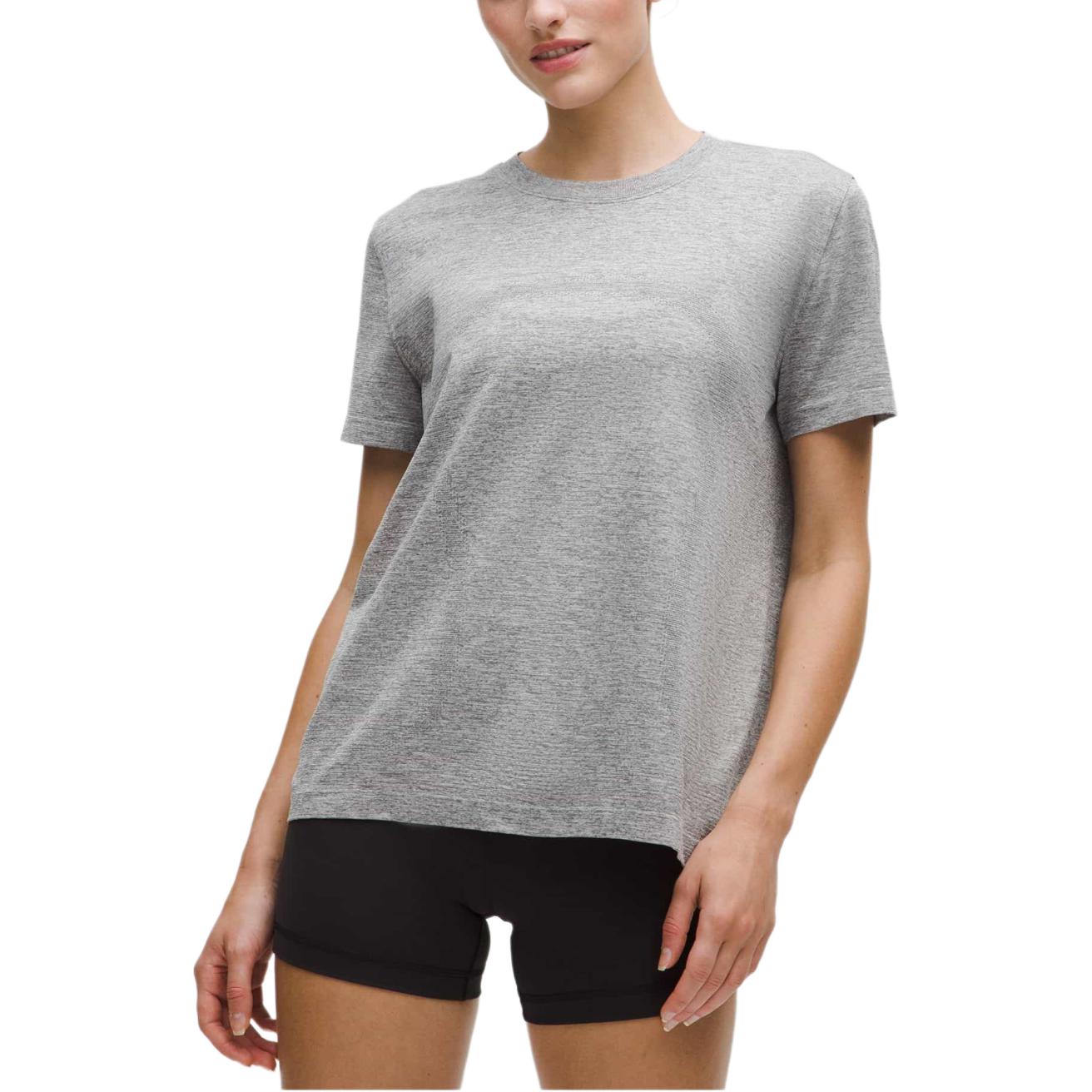 Обычная футболка женская Lululemon, серый/белый
Обычная футболка женская Lululemon, серый/белый