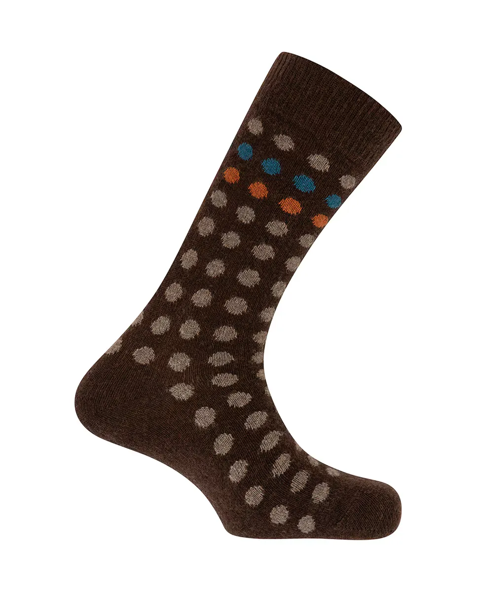 Мужские носки из кашемира/шерсти в коричневый горошек Punto Blanco
Мужские носки из кашемира/шерсти в коричневый горошек Punto Blanco