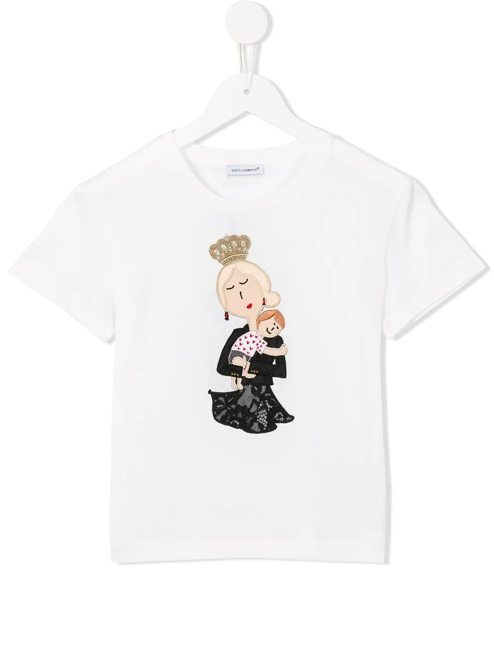 Футболка с нашивками Dolce & Gabbana Kids, белый 
Футболка с нашивками Dolce & Gabbana Kids, белый