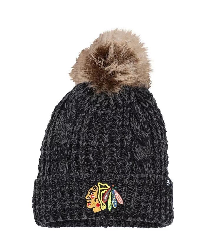 Черная женская вязаная шапка Chicago Blackhawks Meeko с манжетами и помпоном '47 Brand, черный
Черная женская вязаная шапка Chicago Blackhawks Meeko с манжетами и помпоном '47 Brand, черный