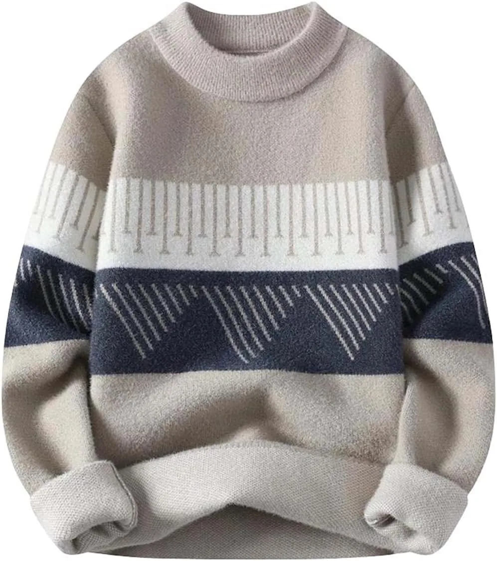 Мужской свитер с фактурной вязкой и круглым вырезом для повседневной носки
Мужской свитер с фактурной вязкой и круглым вырезом для повседневной носки