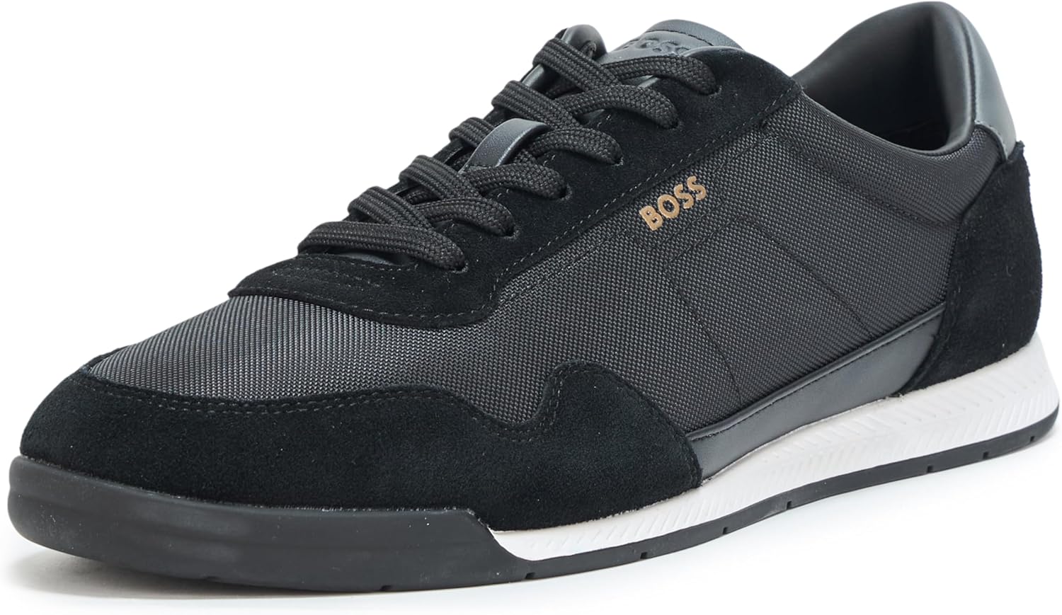 BOSS Мужские титановые низкопрофильные кожаные кроссовки, Castlerock Black
BOSS Мужские титановые низкопрофильные кожаные кроссовки, Castlerock Black
