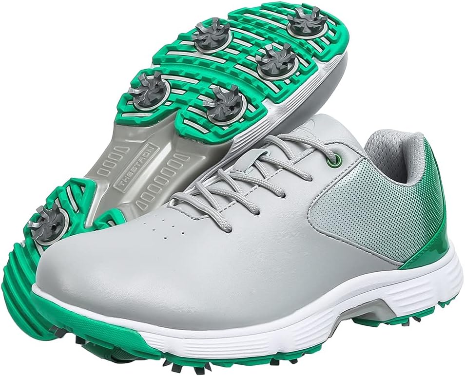 Мужские гольф-кроссовки THESTRON с сеткой, дышащие, для игры в гольф и ходьбы, спортивные, с 7 шипами, зеленый
Мужские гольф-кроссовки THESTRON с сеткой, дышащие, для игры в гольф и ходьбы, спортивные, с 7 шипами, зеленый