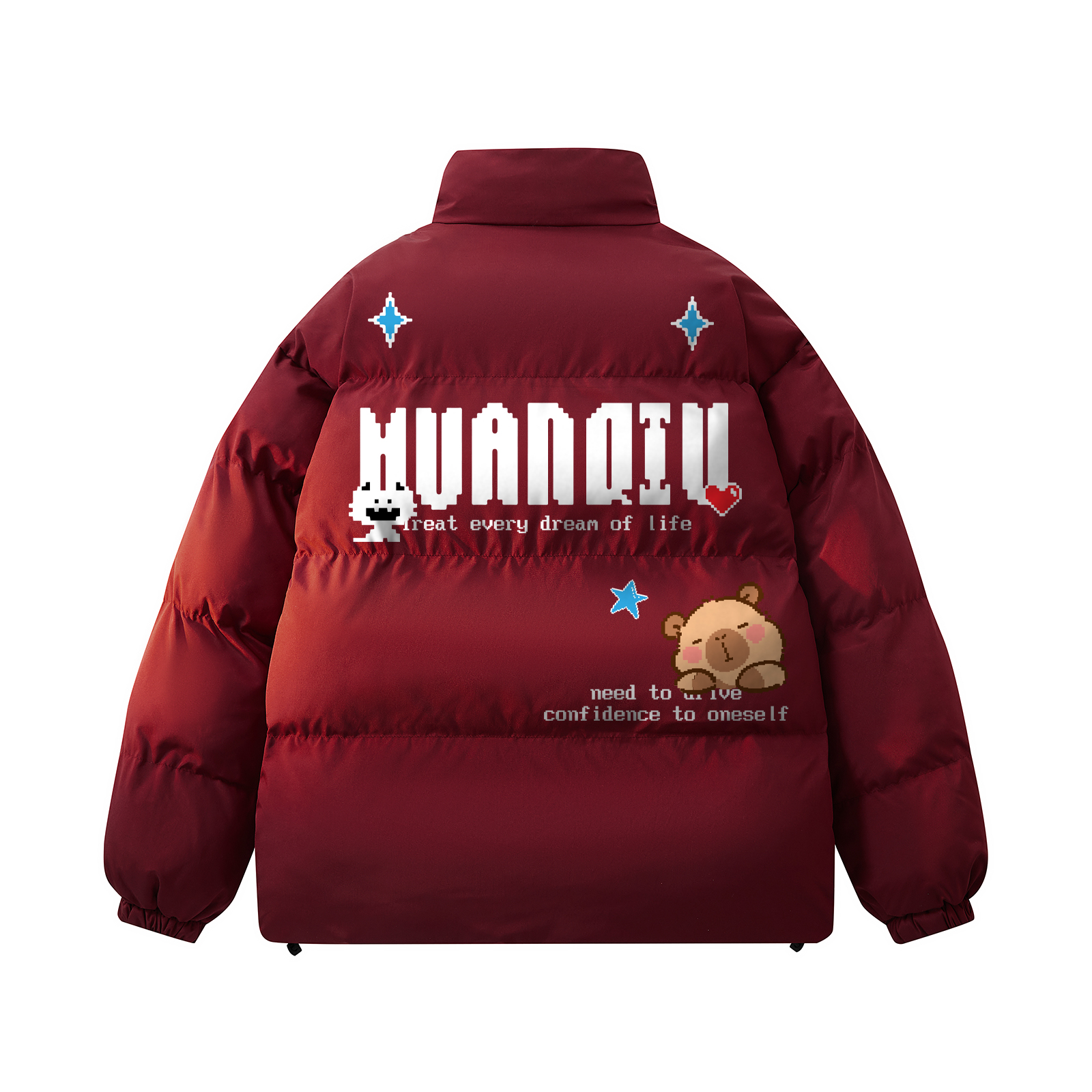 Пуховик Unisex Stand Collar утепленный стеганый HUANQIU, burgundy
Пуховик Unisex Stand Collar утепленный стеганый HUANQIU, burgundy