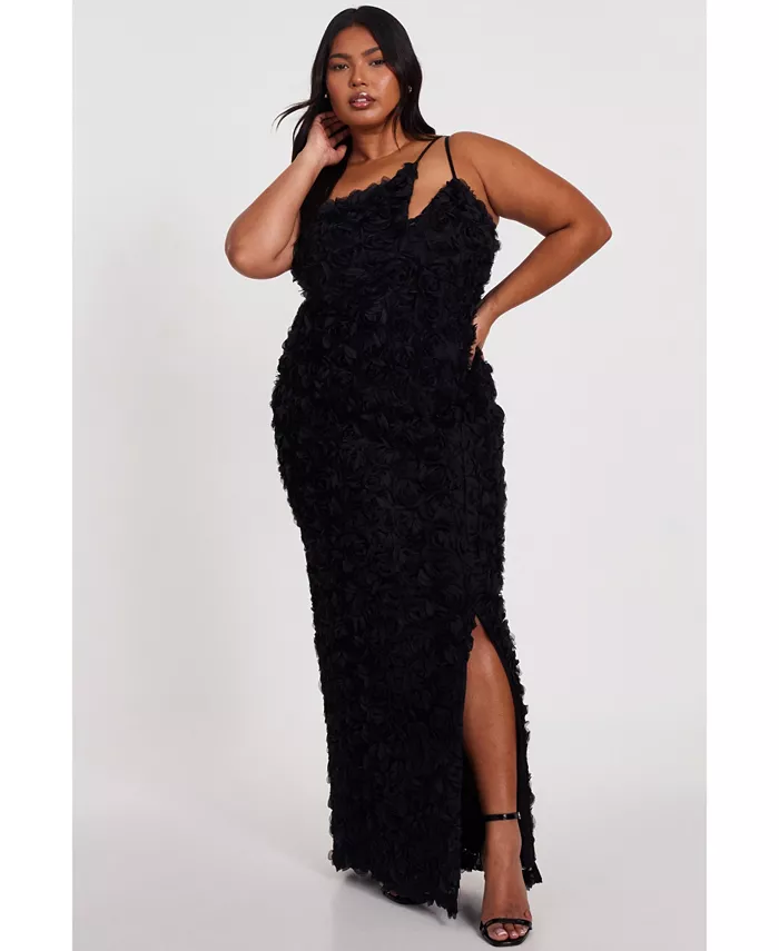 Платье макси с 3D цветочным принтом и вырезами, plus size QUIZ, розовый
Платье макси с 3D цветочным принтом и вырезами, plus size QUIZ, розовый