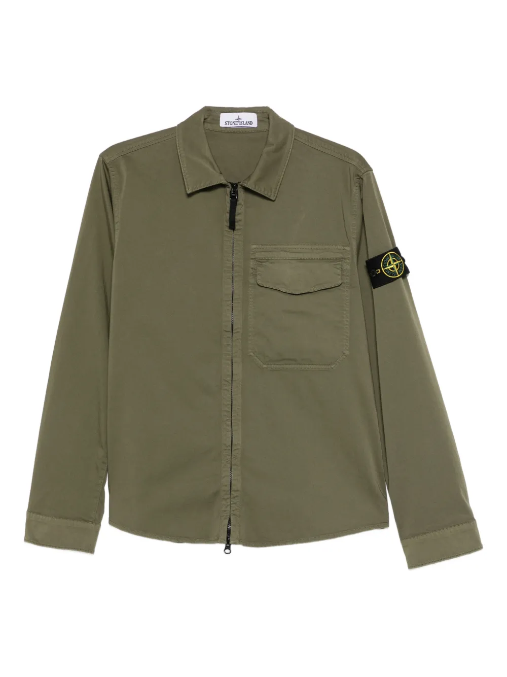 Рубашка с карманом на молнии Stone Island, зеленый
Рубашка с карманом на молнии Stone Island, зеленый