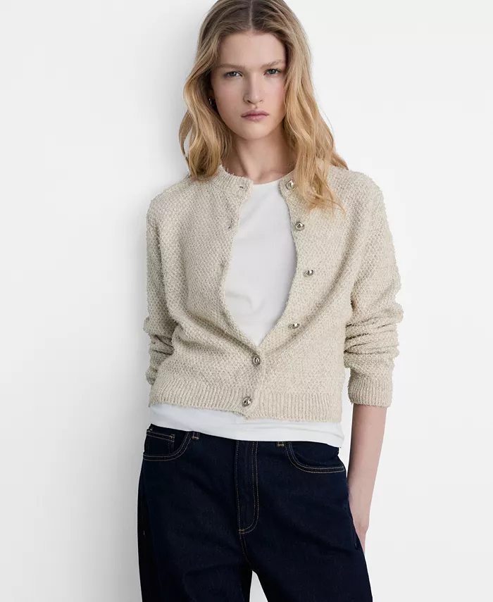 Женская вязаная куртка на пуговицах объемной вязки MANGO, коричневый/бежевый
Женская вязаная куртка на пуговицах объемной вязки MANGO, коричневый/бежевый