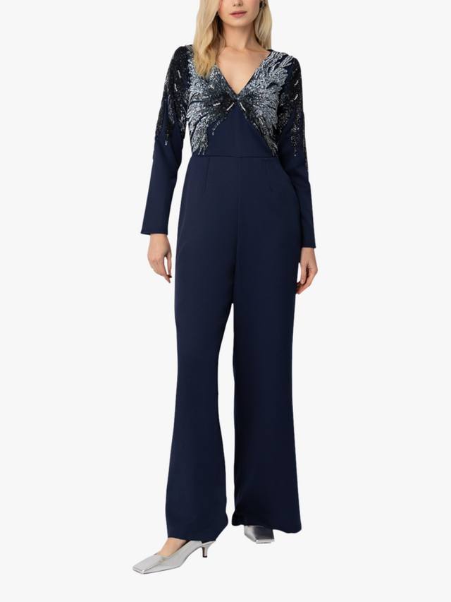 Комбинезон с широкими штанинами и лифом из пайпер с блестками Raishma, темно-синий
Комбинезон с широкими штанинами и лифом из пайпер с блестками Raishma, темно-синий