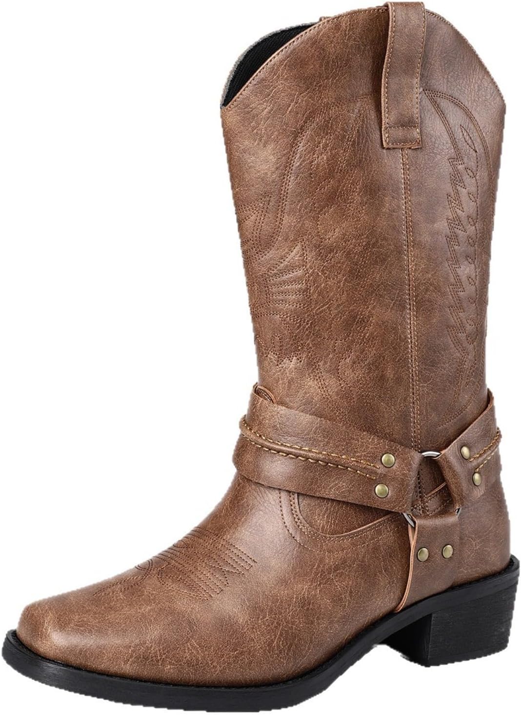 Мужские байкерские сапоги Azttoztto средней высоты до икры, с квадратным носком, вестерн-ковбойские, без шнуровки, для повседневной носки, коричневый
Мужские байкерские сапоги Azttoztto средней высоты до икры, с квадратным носком, вестерн-ковбойские, без шнуровки, для повседневной носки, коричневый