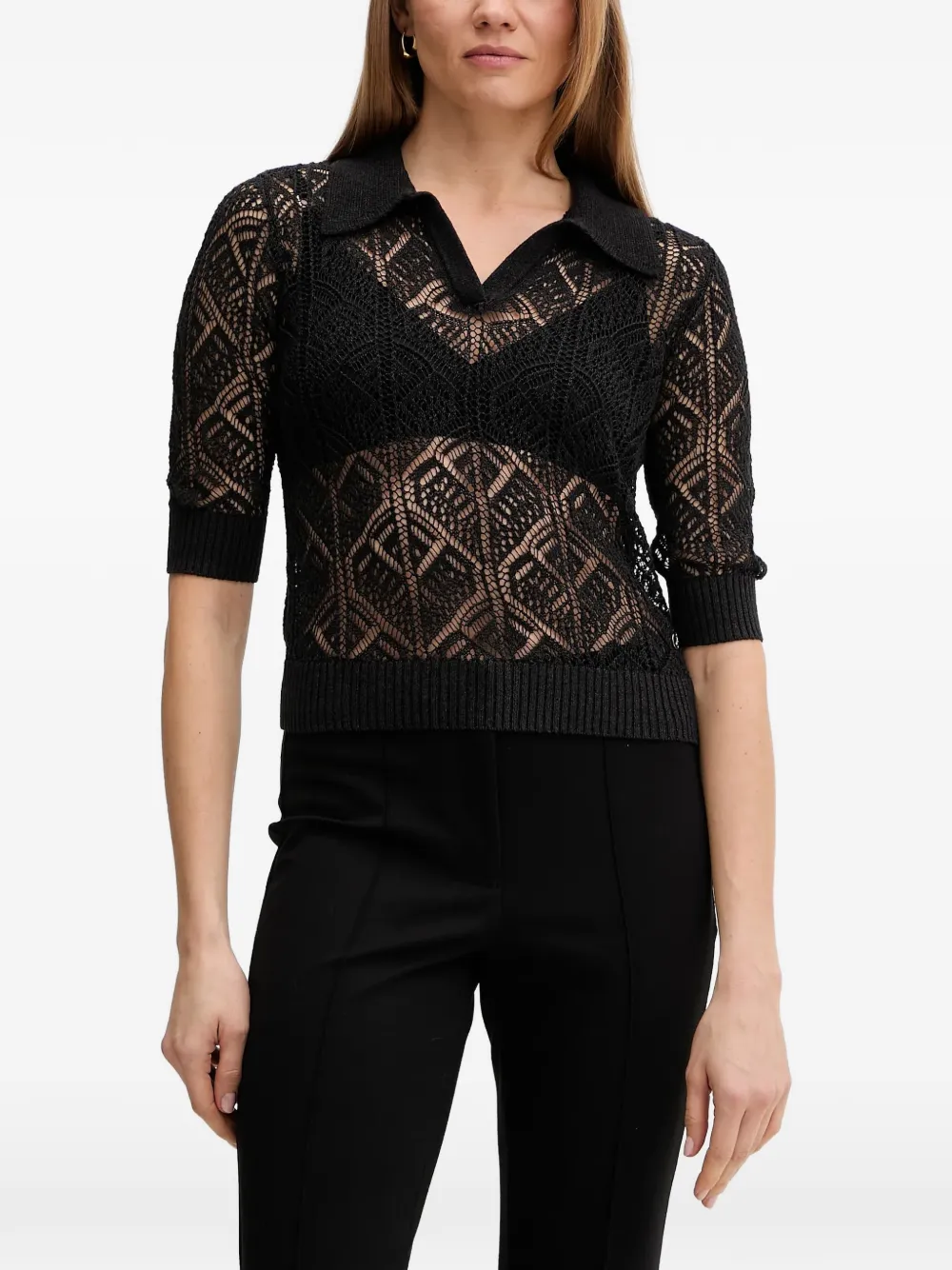 Вязаный топ с воротником пола Joseph Ribkoff, черный
Вязаный топ с воротником пола Joseph Ribkoff, черный