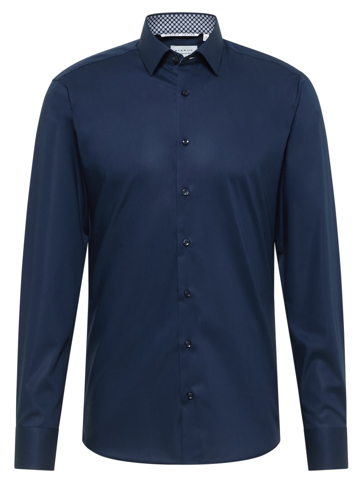 Рубашка приталенного кроя темно-синего цвета Eterna
Рубашка приталенного кроя темно-синего цвета Eterna