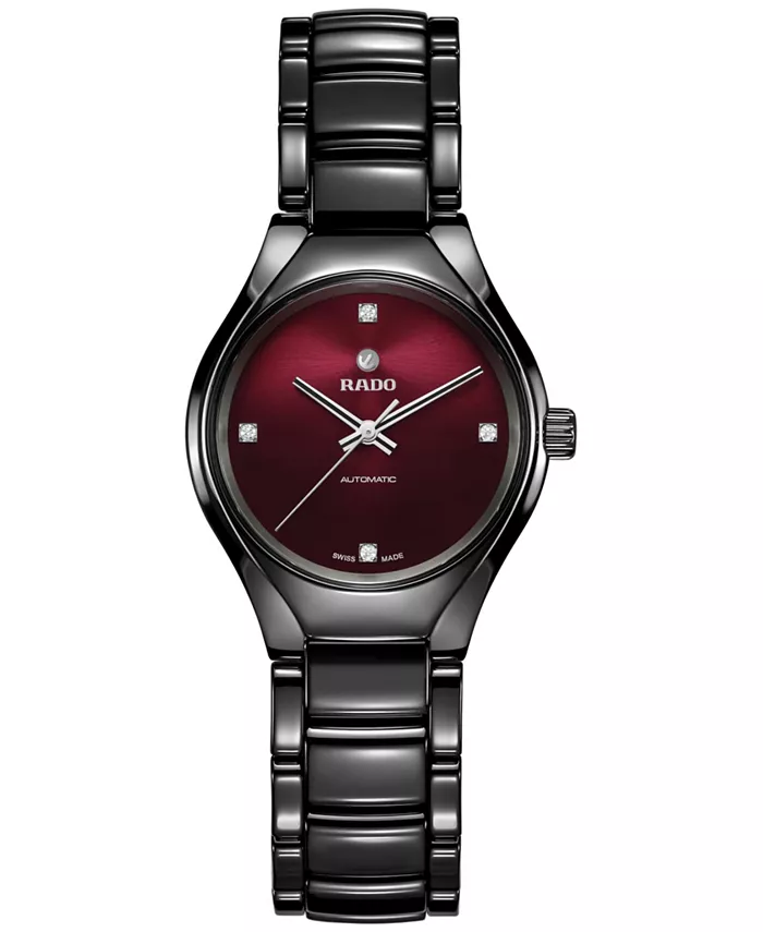 Женские швейцарские автоматические часы с настоящими бриллиантами, черный высокотехнологичный керамический браслет, 30 мм Rado
Женские швейцарские автоматические часы с настоящими бриллиантами, черный высокотехнологичный керамический браслет, 30 мм Rado