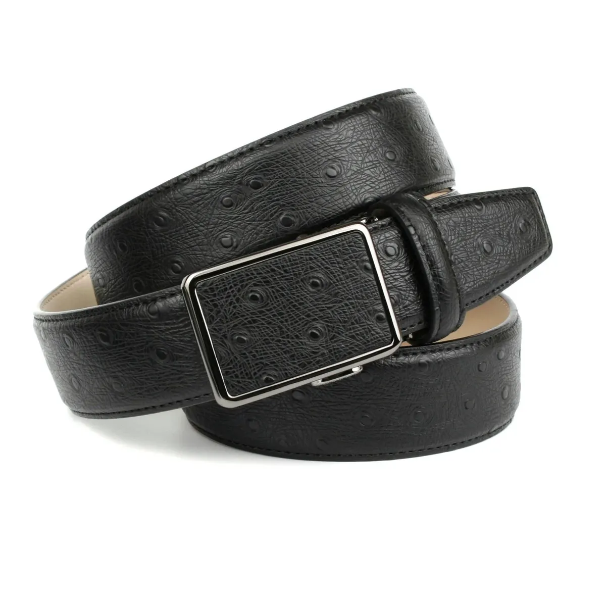 Кожаный ремень Anthoni Crown с тиснением страуса, черный
Кожаный ремень Anthoni Crown с тиснением страуса, черный