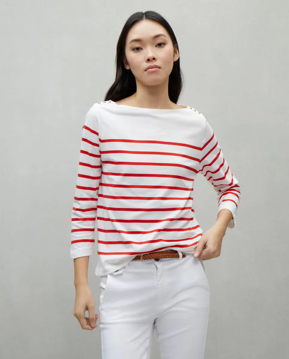 Женская базовая футболка с вырезом-лодочкой Easy Wear, красный 
Женская базовая футболка с вырезом-лодочкой Easy Wear, красный