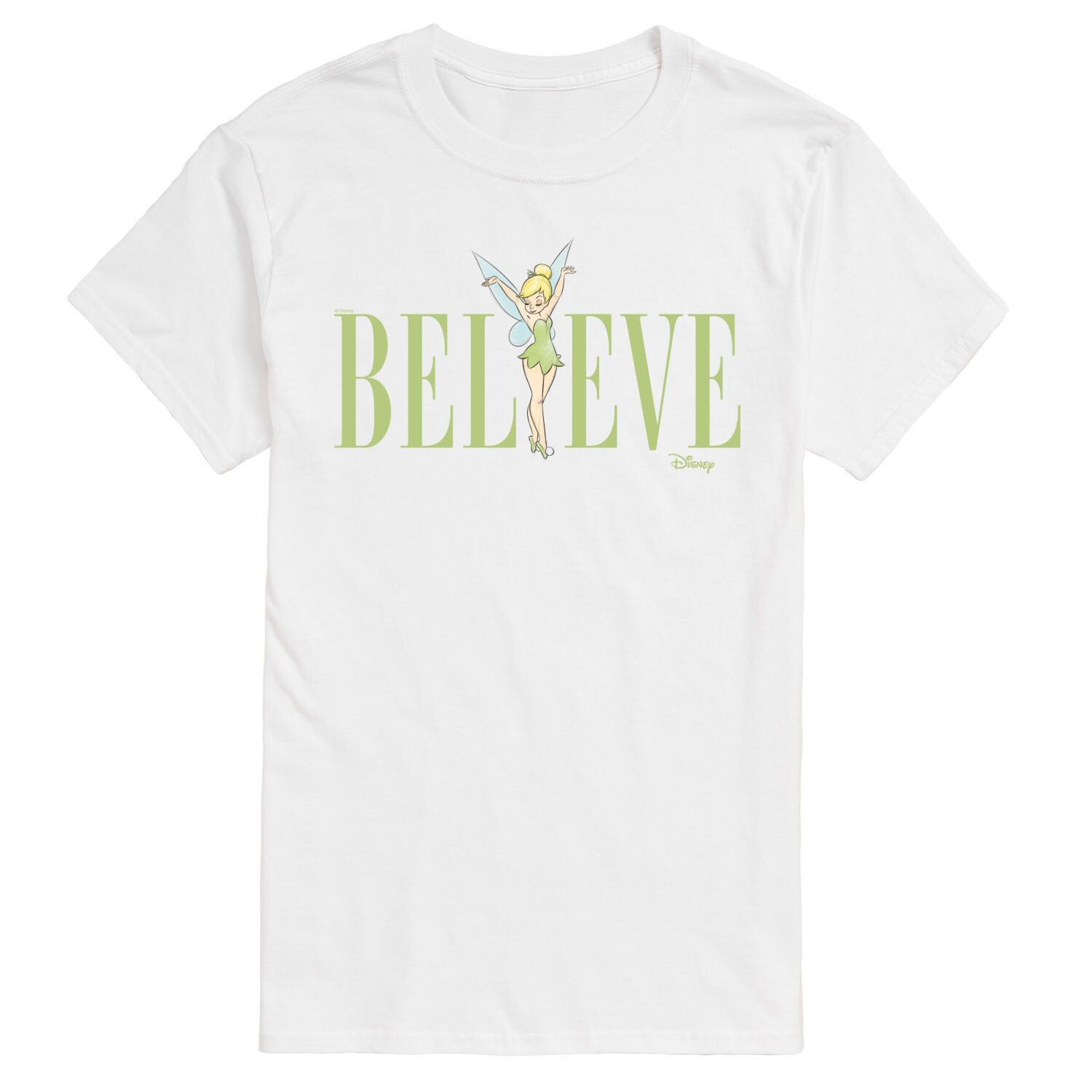 Футболка Disney's Tinker Bell Big & Tall Believe с цветком Licensed Character, белый 
Футболка Disney's Tinker Bell Big & Tall Believe с цветком Licensed Character, белый