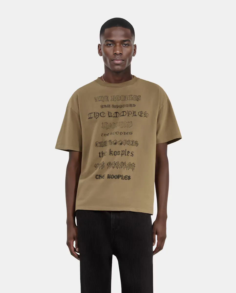 Мужская футболка с коротким рукавом и этикеткой, напечатанной методом шелкографии The Kooples, коричневый
Мужская футболка с коротким рукавом и этикеткой, напечатанной методом шелкографии The Kooples, коричневый