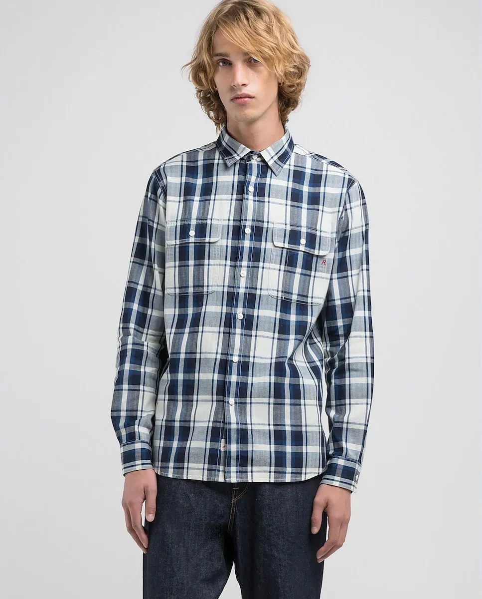 Мужская хлопковая рубашка классического кроя с длинным рукавом Replay, белый
Мужская хлопковая рубашка классического кроя с длинным рукавом Replay, белый