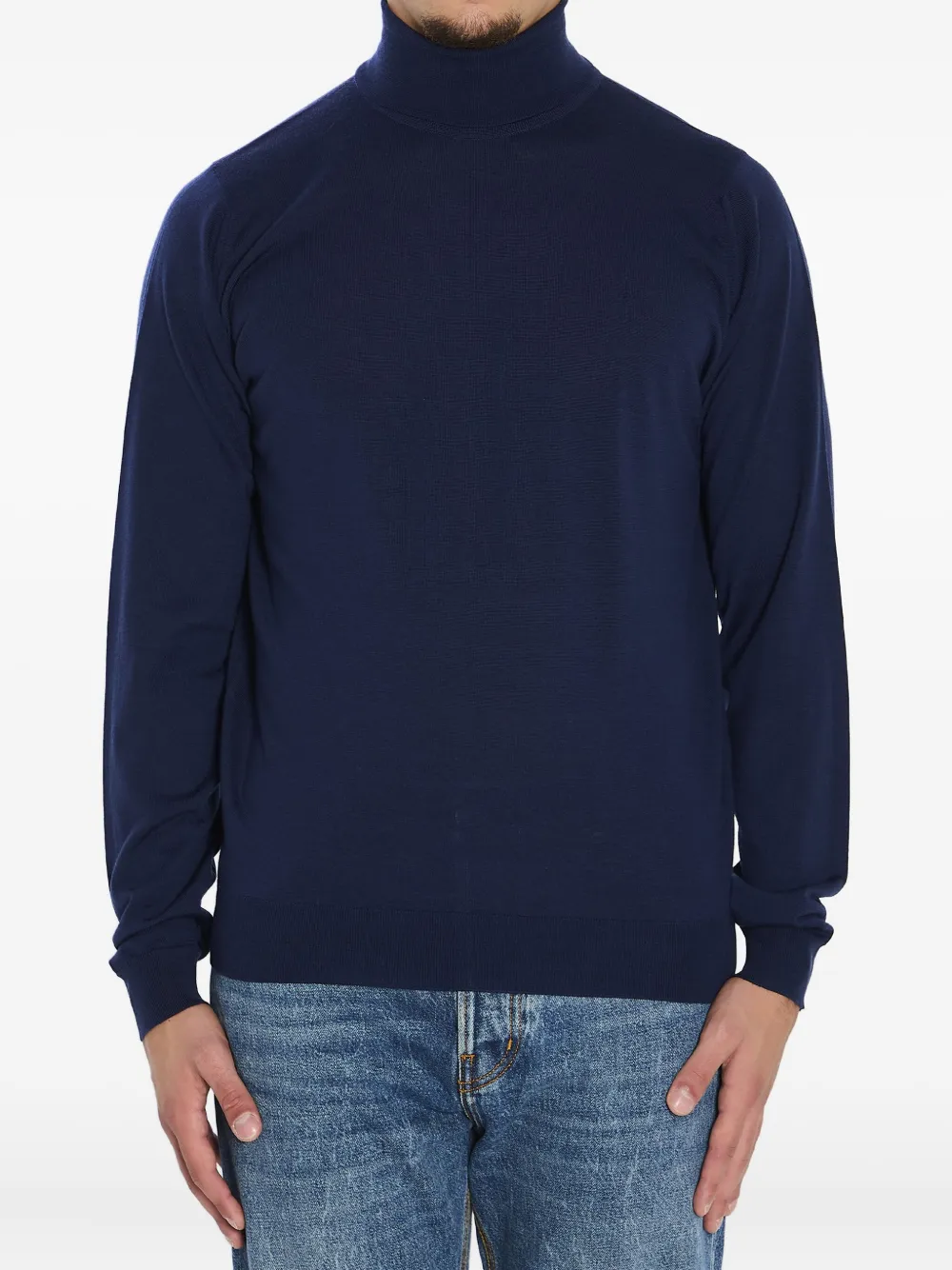 Рифленый свитер с воротником-гольф Cherwell John Smedley, синий
Рифленый свитер с воротником-гольф Cherwell John Smedley, синий