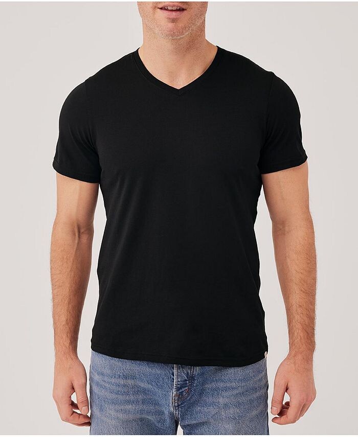 Футболка из органического хлопка мягкого прядения с V-образным вырезом Pact, черный 
Футболка из органического хлопка мягкого прядения с V-образным вырезом Pact, черный