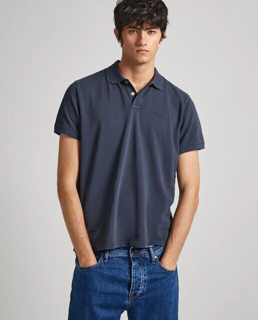 Мужская рубашка-поло из пике с короткими рукавами и вышитым логотипом Pepe Jeans, темно-синий
Мужская рубашка-поло из пике с короткими рукавами и вышитым логотипом Pepe Jeans, темно-синий
