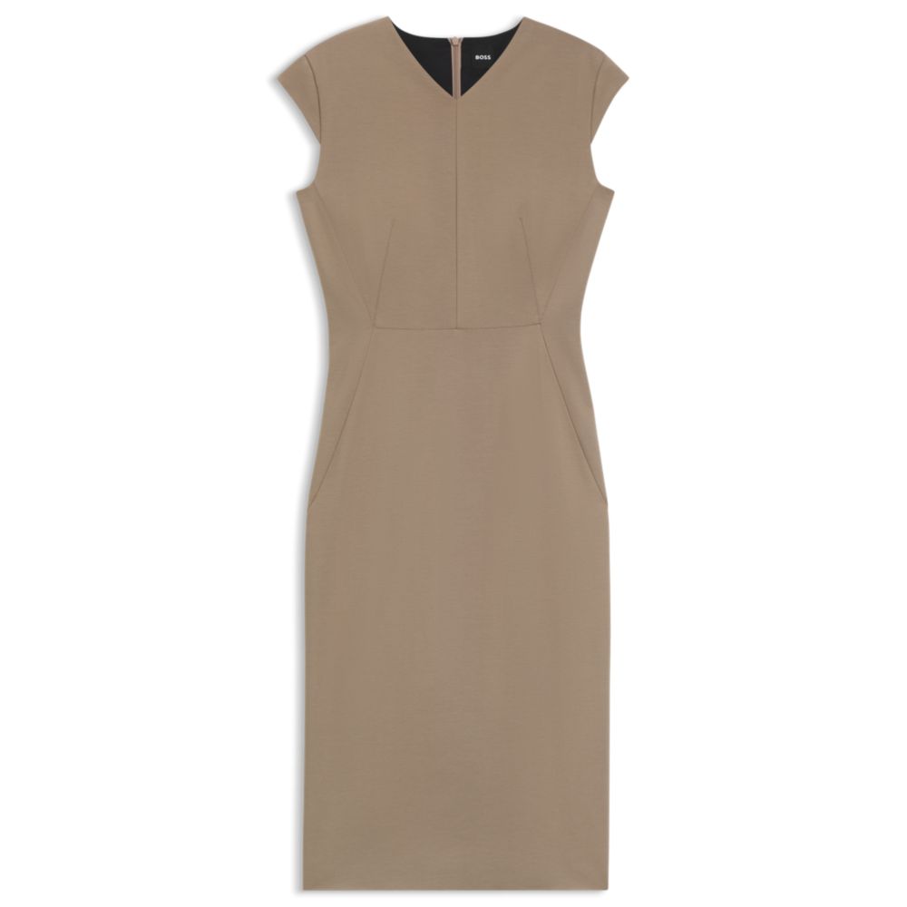 Платье с короткими рукавами из эластичной ткани BOSS, светло-коричневый
Платье с короткими рукавами из эластичной ткани BOSS, светло-коричневый