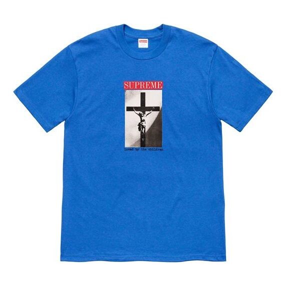 Футболка ss20 week 1 loved by the children tee Supreme, синий 
Футболка ss20 week 1 loved by the children tee Supreme, синий