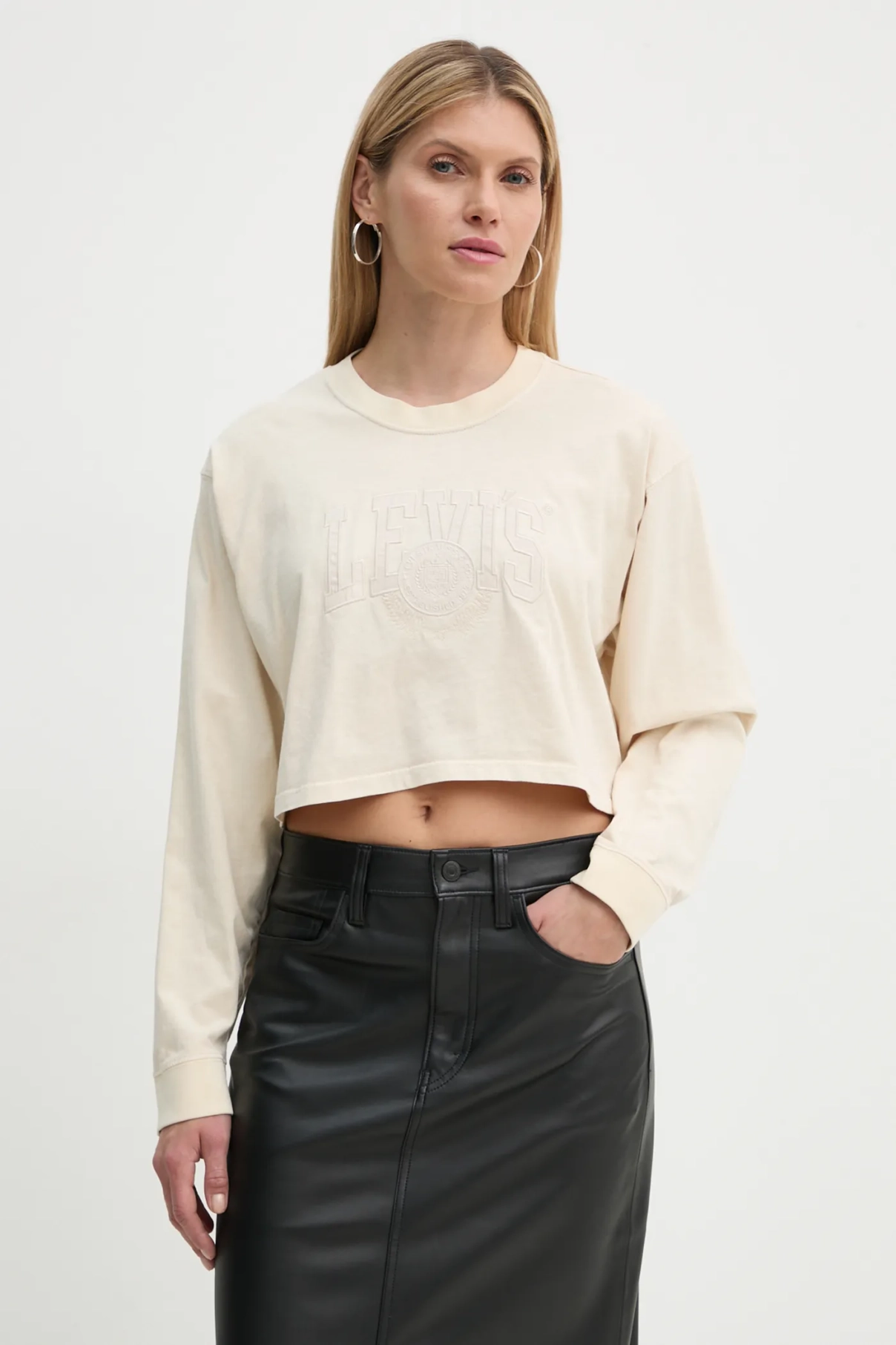 Хлопковый топ с длинными рукавами Levi's, бежевый
Хлопковый топ с длинными рукавами Levi's, бежевый