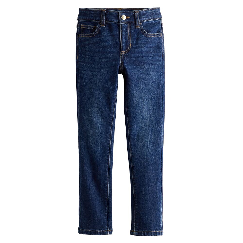 Джинсы скинни Jumping Beans со средней посадкой для девочек 4–12 лет, цвет Dark Wash 
Джинсы скинни Jumping Beans со средней посадкой для девочек 4–12 лет, цвет Dark Wash