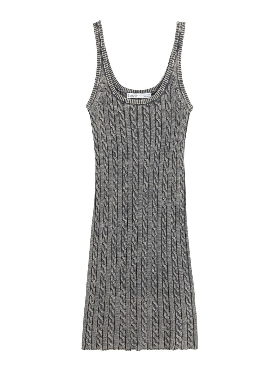 Вязаное платье Bershka, пятнистый серый
Вязаное платье Bershka, пятнистый серый