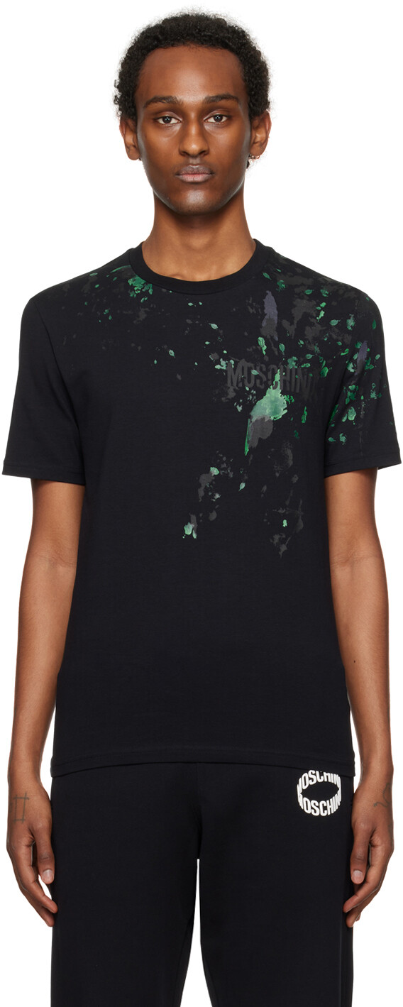 Футболка с эффектом росписи Moschino, черный 
Футболка с эффектом росписи Moschino, черный