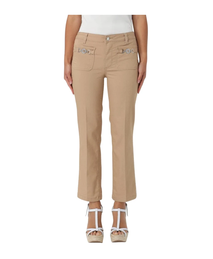 Укороченные брюки с металлическими деталями Liu Jo, коричневый
Укороченные брюки с металлическими деталями Liu Jo, коричневый