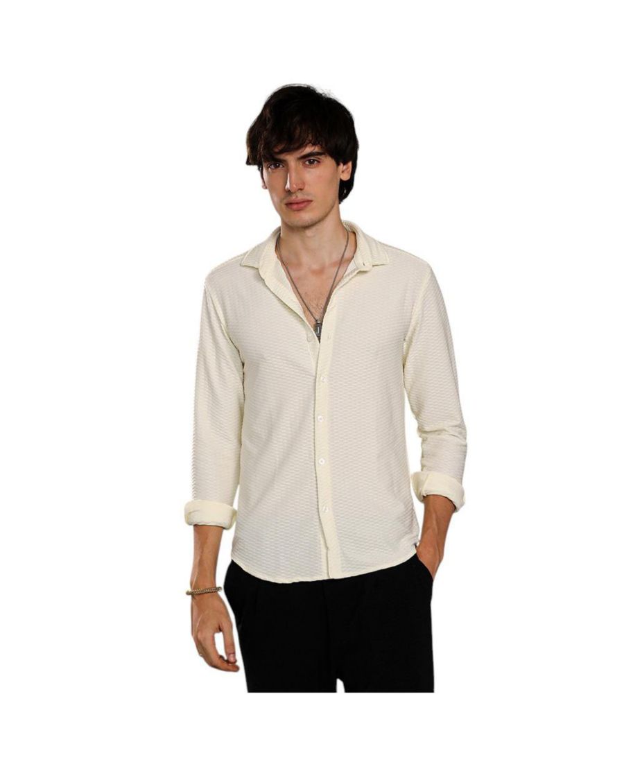 Мужская рубашка бледно-желтого цвета с текстурой улья Campus Sutra, Yellow
Мужская рубашка бледно-желтого цвета с текстурой улья Campus Sutra, Yellow