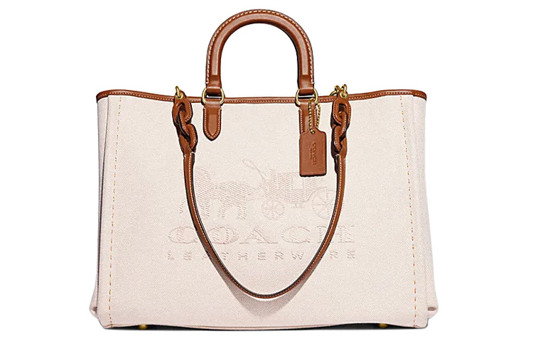 Сумка-шоппер из ткани, большая женская сумка через плечо, слоновая кость и коричневый COACH
Сумка-шоппер из ткани, большая женская сумка через плечо, слоновая кость и коричневый COACH